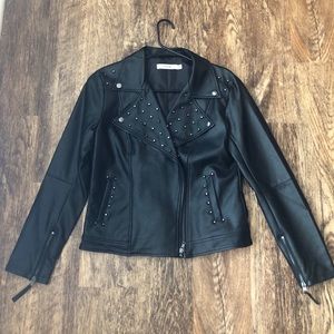 Leather biker jacket